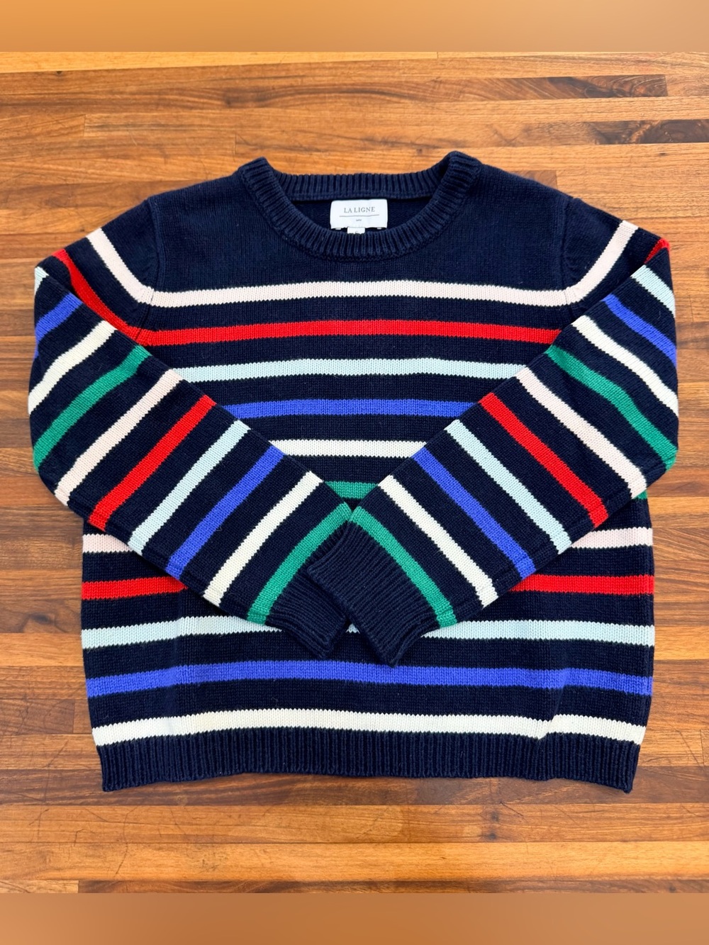 La Ligne Kids Marini Sweater - Navy Rainbow - Size 6